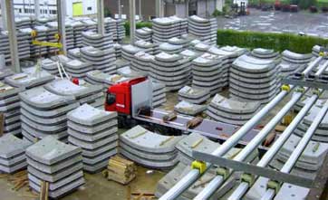 Zwischenlager für die Betontübbinge Zwischenlager für die Betontübbinge